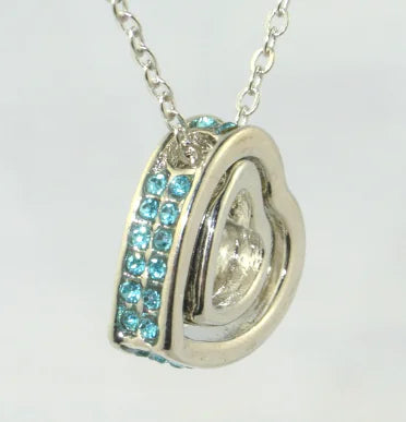 Korean Style Cute Double Heart Diamond Necklace