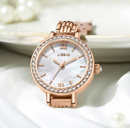 Bracelet Watch with Quartz and Diamond Accents