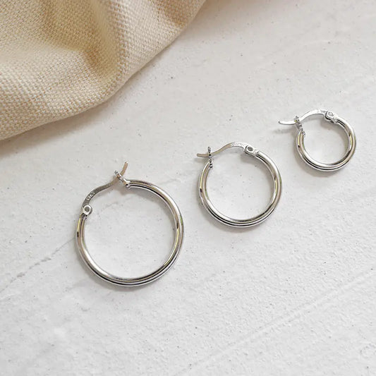 Sterling Silver Geometric Hollow Earrings
