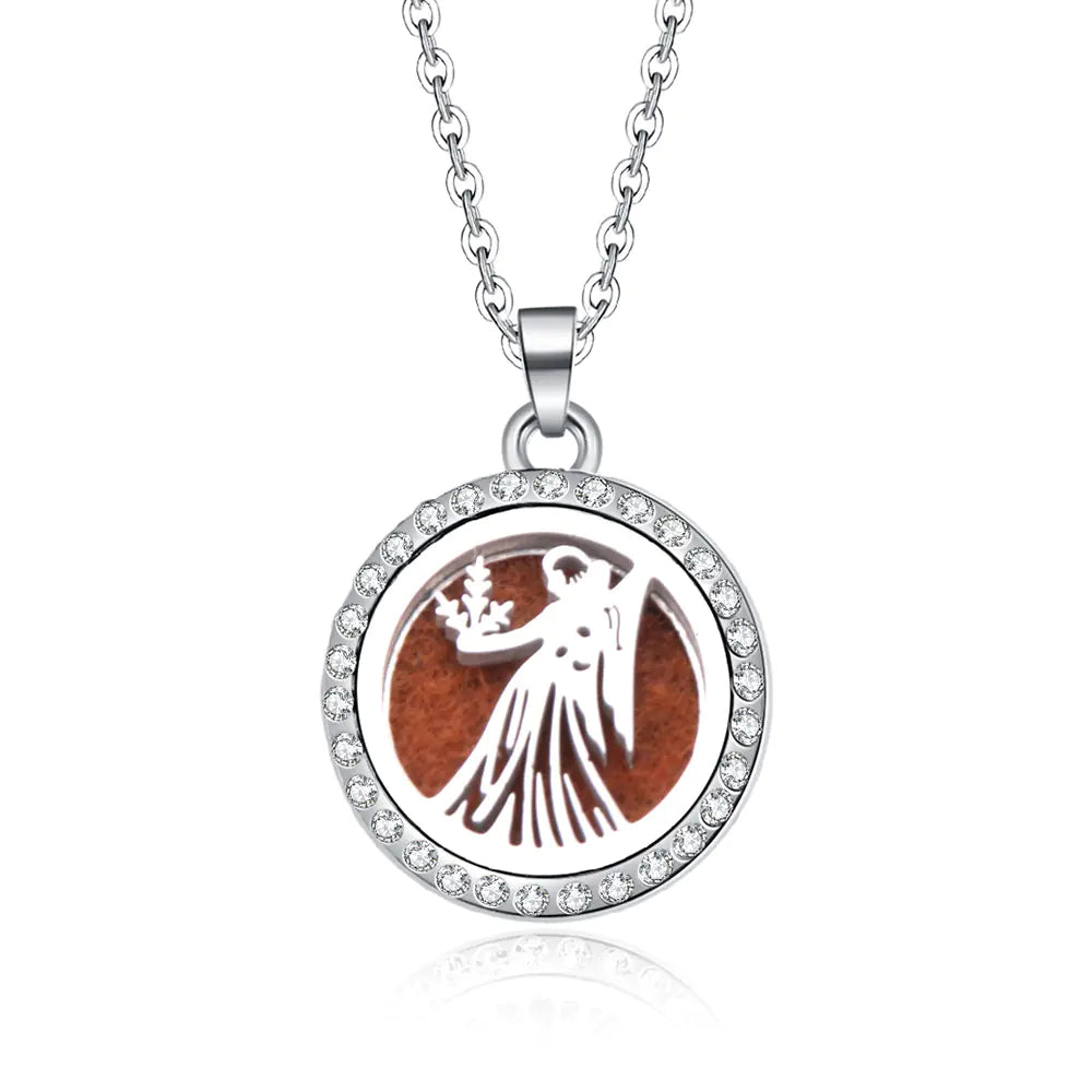 Zodiac Pendant Necklace with Diamond Cutout
