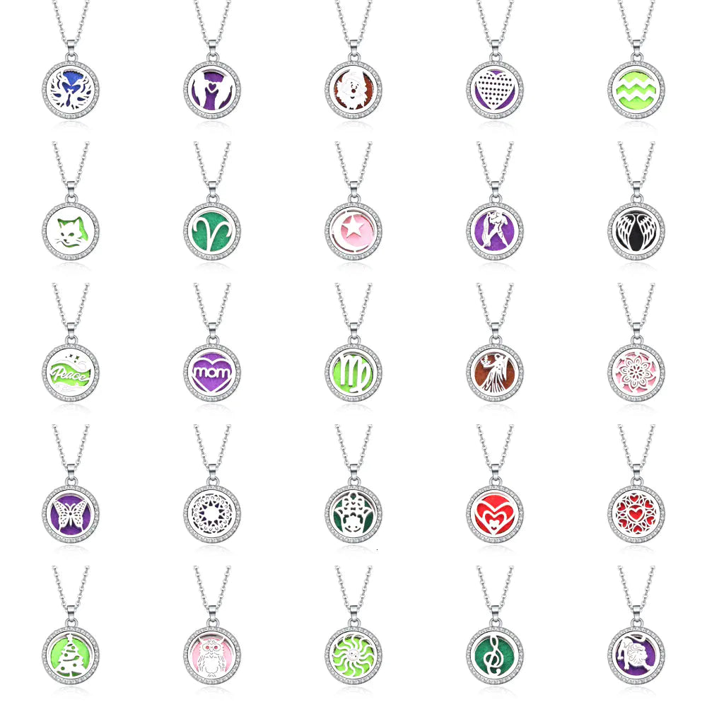 Zodiac Pendant Necklace with Diamond Cutout