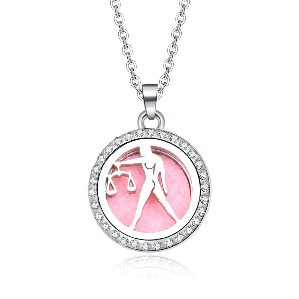 Zodiac Pendant Necklace with Diamond Cutout
