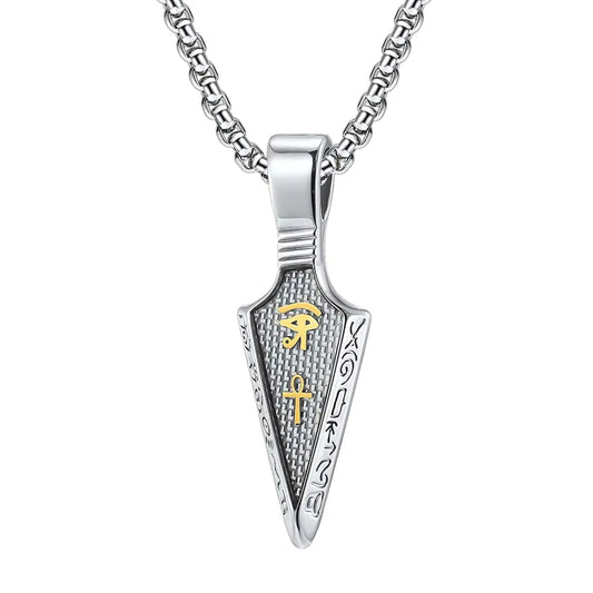 Stainless Steel Ankh Spearhead Golden Pendant