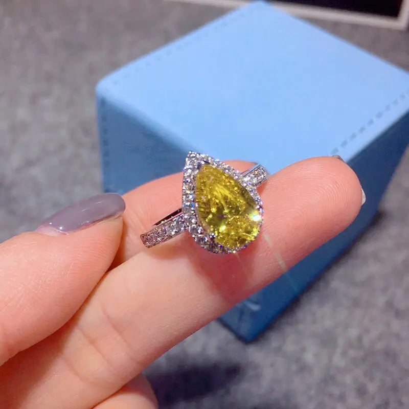 Yellow Diamond Zircon Ring