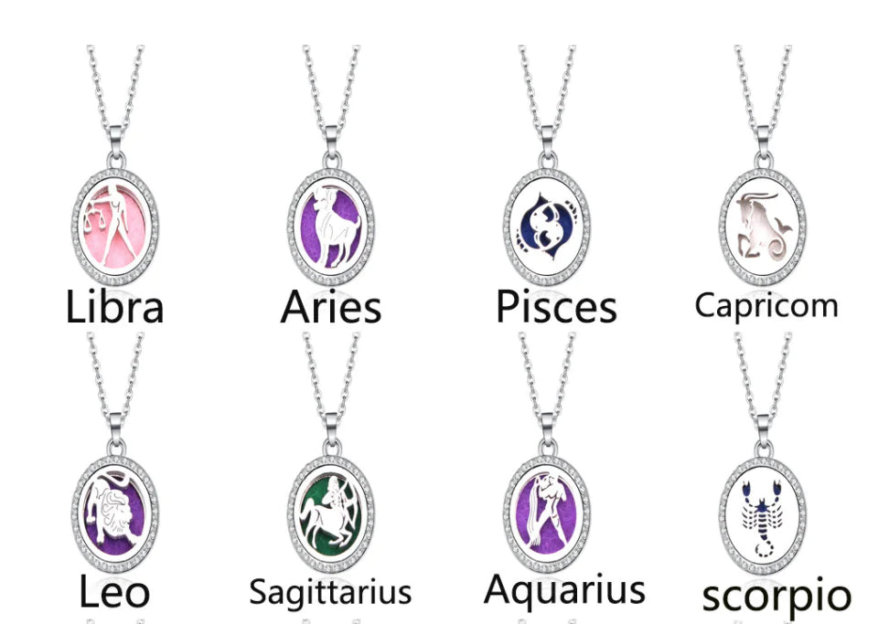 Zodiac Pendant Necklace with Diamond Cutout