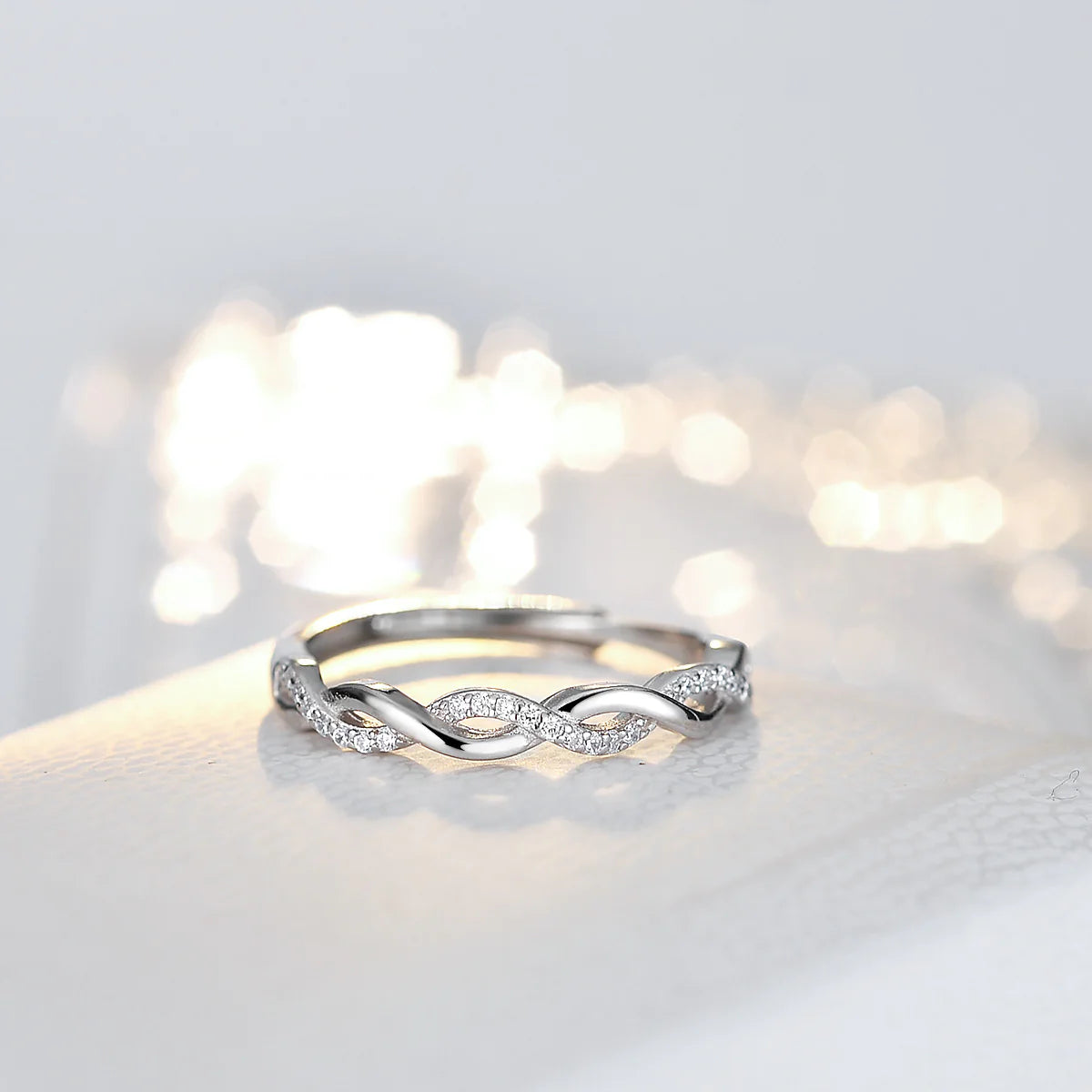 Sterling Silver Adjustable Zircon Ring