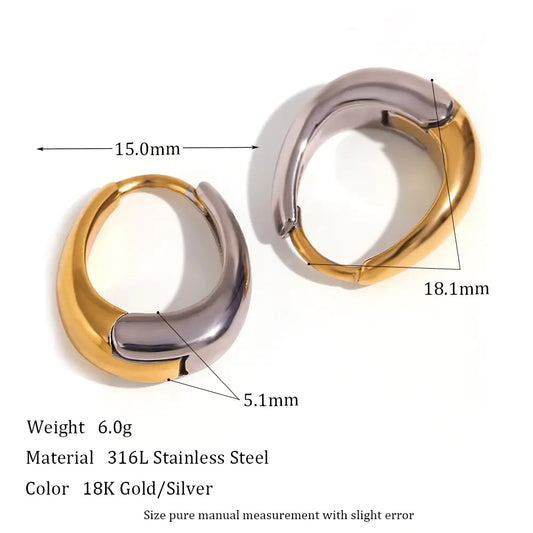 Minimalist 18K Gold-Plated Stainless Steel Earrings