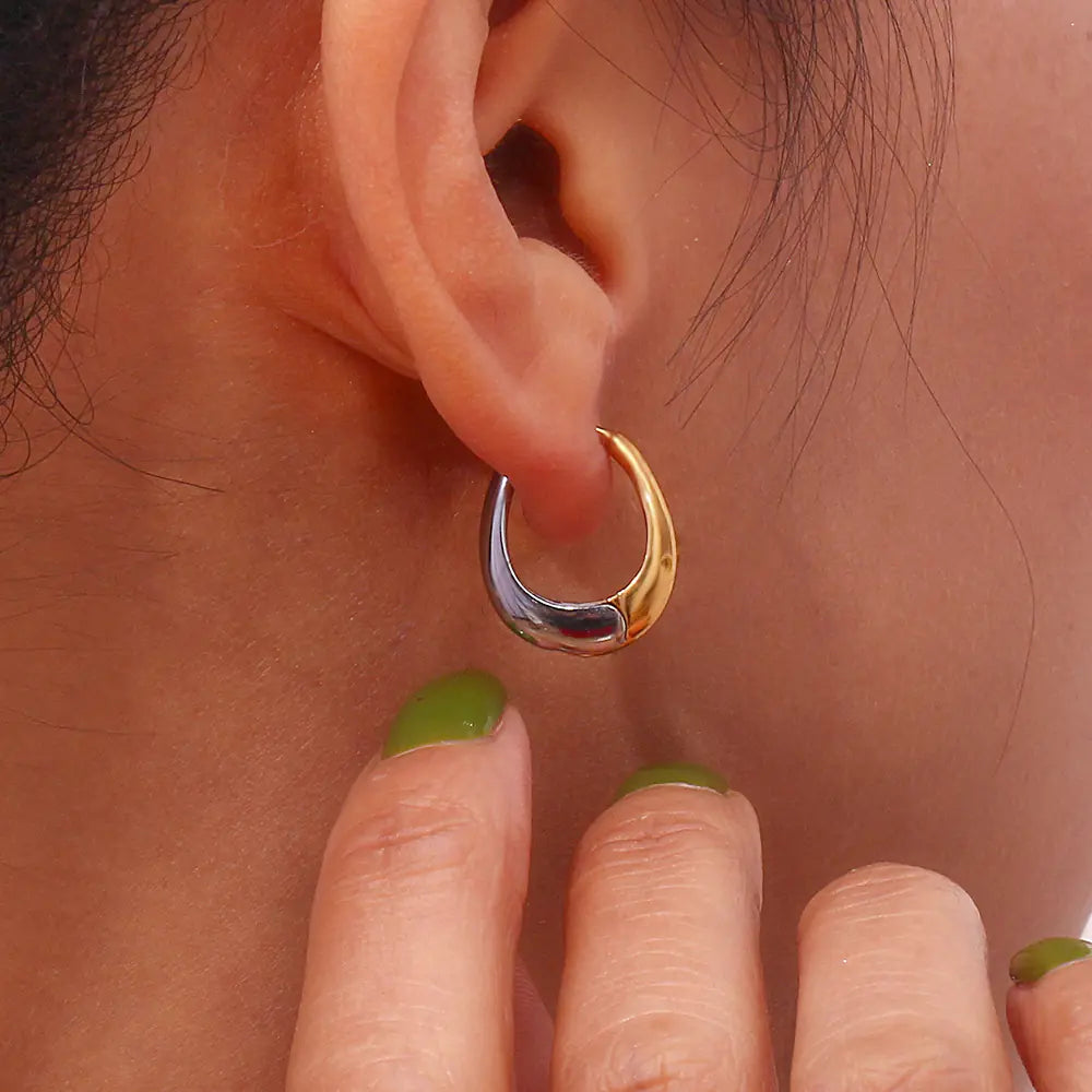Minimalist 18K Gold-Plated Stainless Steel Earrings