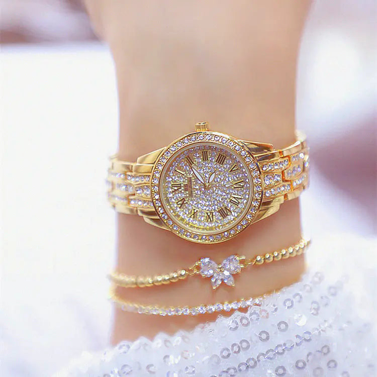 Luxury Custom Full Diamond Women's Quartz Watch