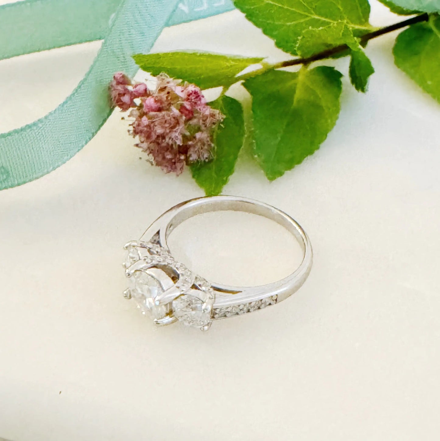 Tri-Stone Moissanite Ring