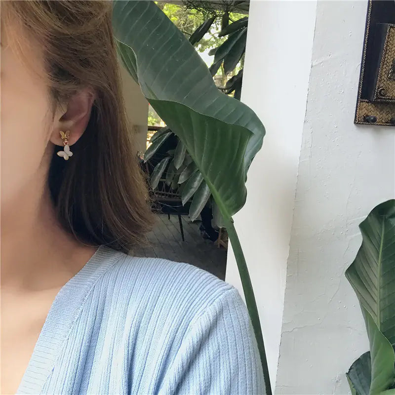 Silver Butterfly Earrings