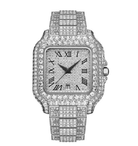 Iced Out Bust Down Moissanite Watch