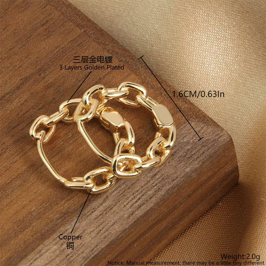 Geometric Hollow Heart Gold-Plated Zirconia Earrings