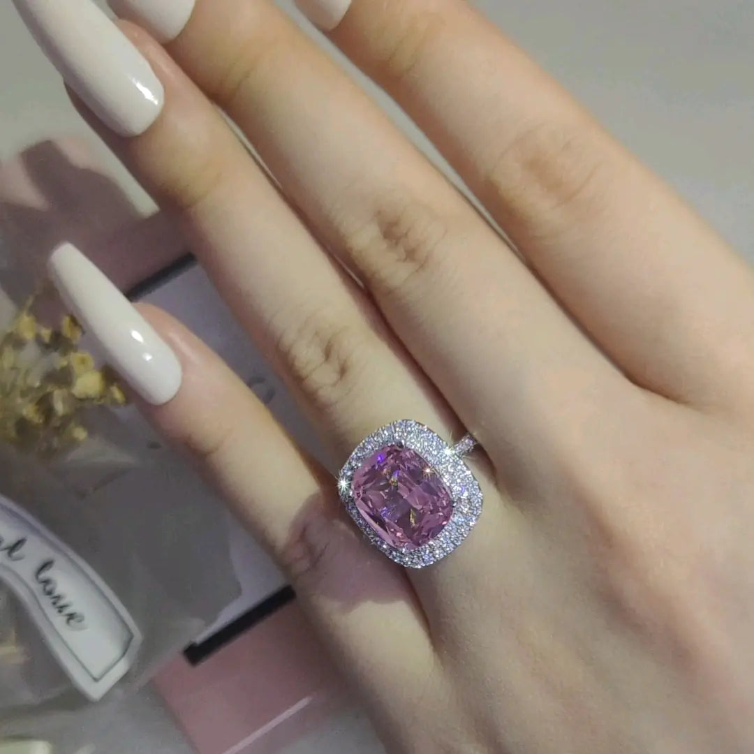 Square Micro-inlaid Diamond Ring