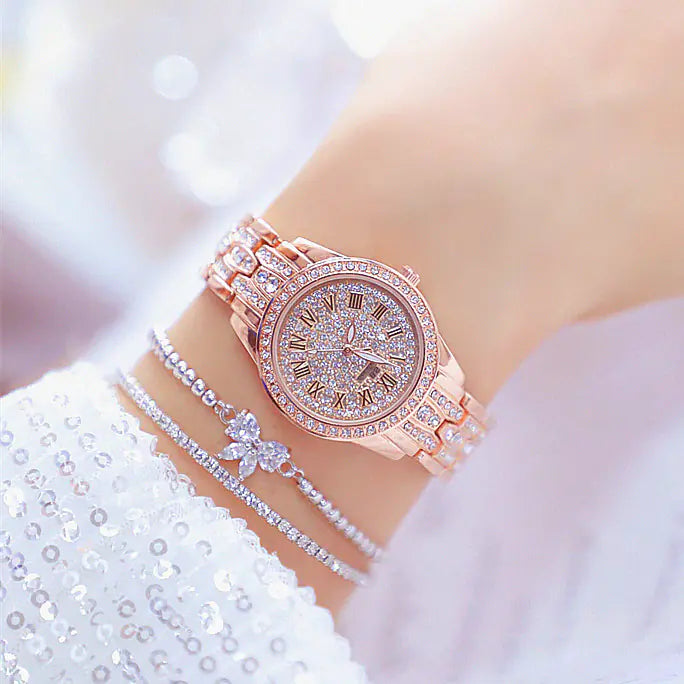 Luxury Custom Full Diamond Women's Quartz Watch