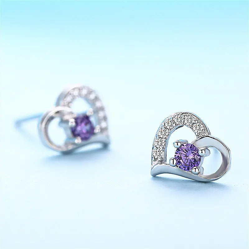 Heart Shaped Silver Earrings