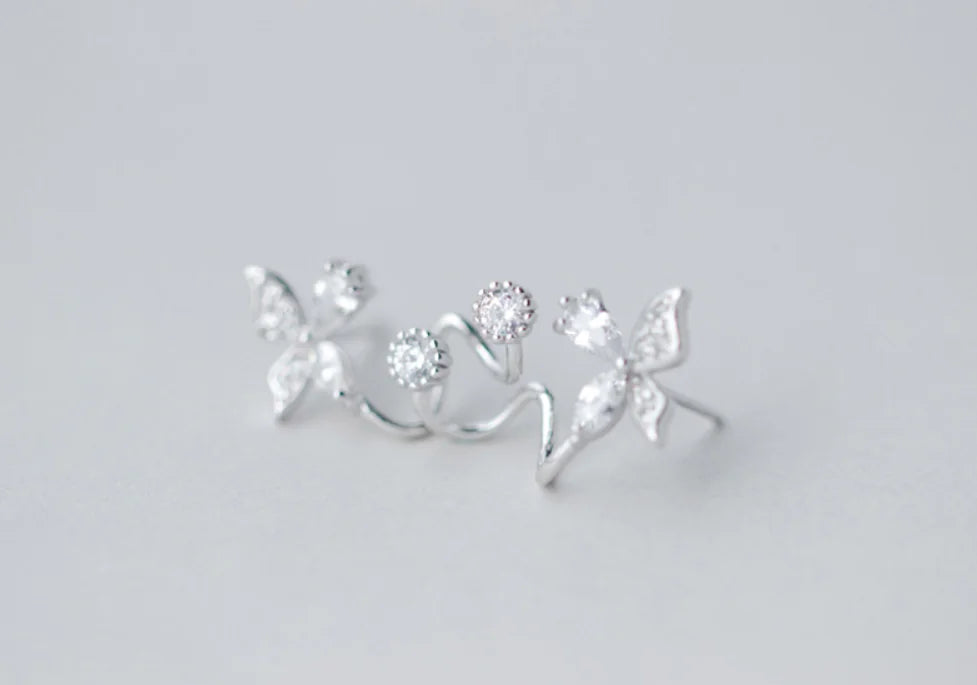 Diamond Butterfly Stud Earrings