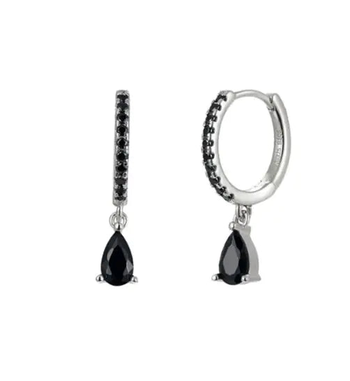 Colored Zircon Round Earrings