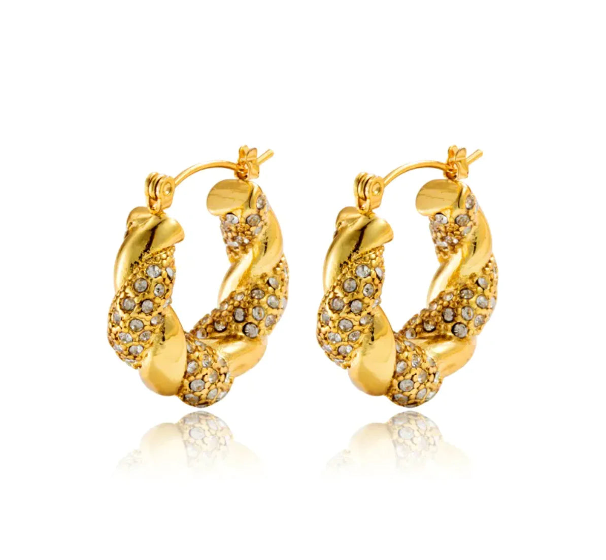 Gold Twist U-Shaped Earrings