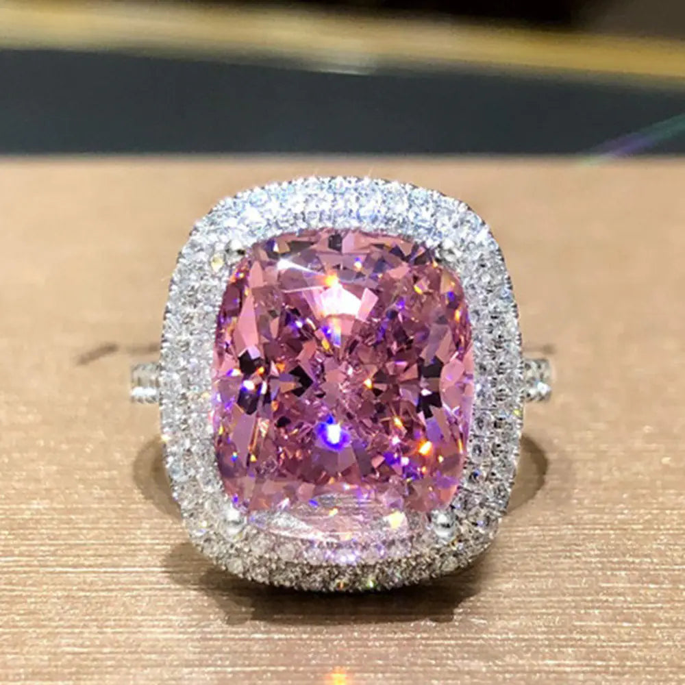 Square Micro-inlaid Diamond Ring